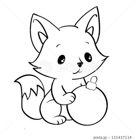 Colouring page. Christmas fox Colouring page. Christmas fox 131437114