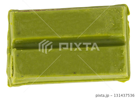Green Tea Matcha Chocolate Bars on White Background Minimalist Food Photostock 131437536