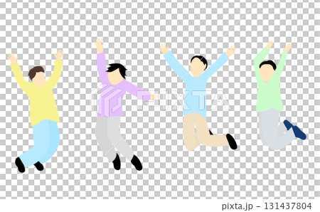 一個男人精力充沛地跳躍 一個男人精力充沛地跳躍 131437804