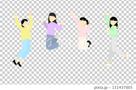 A woman jumping energetically 131437805