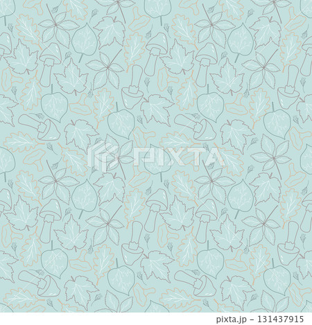 autumn leaves pattern outline 131437915
