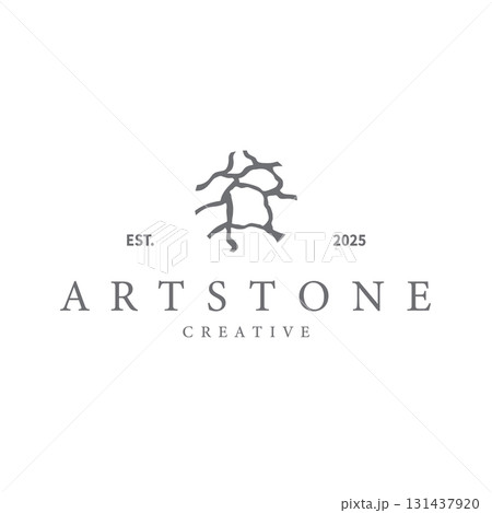 stone logo with simple stone house structure design, symbol concept, illustration, brand and poster design template stone logo with simple stone house structure design, symbol concept, illustration, brand and poster design template 131437920