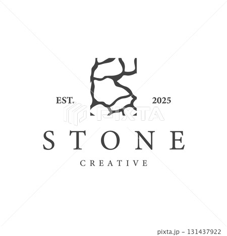 stone logo with simple stone house structure design, symbol concept, illustration, brand and poster design template stone logo with simple stone house structure design, symbol concept, illustration, brand and poster design template 131437922