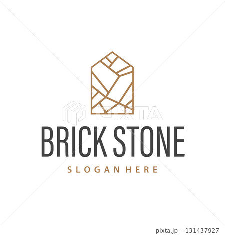 stone logo with simple stone house structure design, symbol concept, illustration, brand and poster design template stone logo with simple stone house structure design, symbol concept, illustration, brand and poster design template 131437927