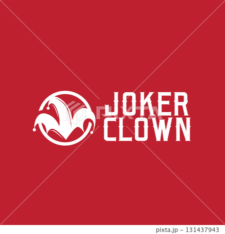 Simple illustration template jester hat logo minimalist joker clown design Simple illustration template jester hat logo minimalist joker clown design 131437943