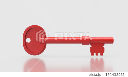 The Red Key On white Background for Security concept 3d Rendering. 131438083