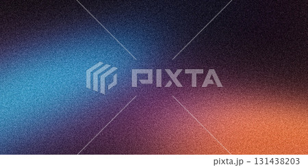 Grainy background, orange blue abstract glowing color gradient spotlights on black dark backdrop, noise texture banner poster header design Grainy background, orange blue abstract glowing color gradient spotlights on black dark backdrop, noise texture banner poster header design 131438203