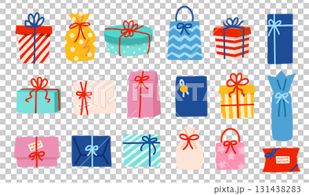 彩色禮物和禮品盒插圖集 131438283