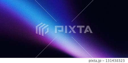 Abstract grainy blue purple color gradient wave black background glowing light dark backdrop 131438323