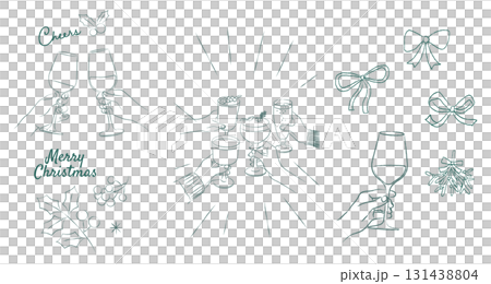 乾杯している人の手描きイラスト、パーティー 乾杯している人の手描きイラスト、パーティー 131438804