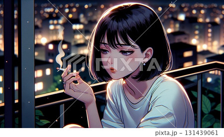 タバコを吸う女性 131439061