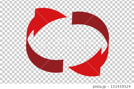 3D style curved arrow, single, red 3D style curved arrow, single, red 131439324