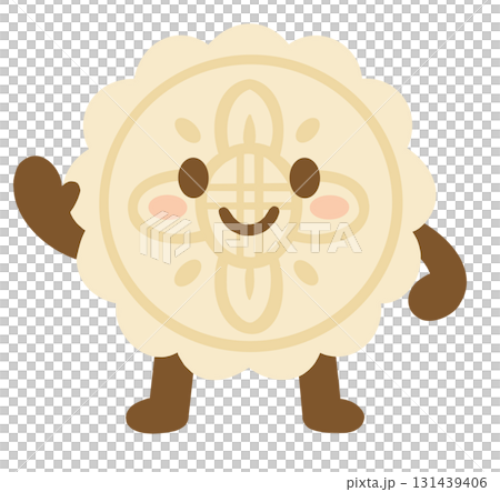 正在打招呼擬人化的月餅 131439406