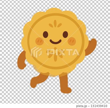 Anthropomorphic mooncakes greeting 131439410