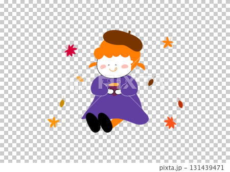 吃烤地瓜的女孩的插圖素材 吃烤地瓜的女孩的插圖素材 131439471