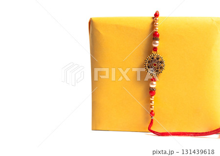 Beautiful traditional rakhi with gift box for Raksha Bandhan celebration Beautiful traditional rakhi with gift box for Raksha Bandhan celebration 131439618