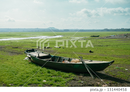 old boat on the river 131440458