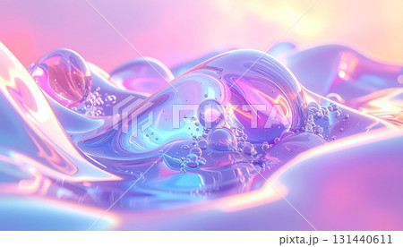 Abstract purple background with waves of fresh, clean blue liquid 131440611