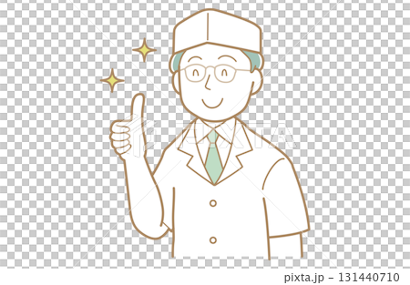 一位廚師豎起大拇指的插圖 131440710