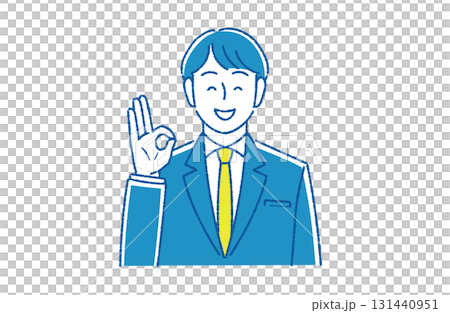 A young male employee gives the OK 131440951