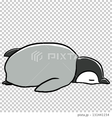 寝ている皇帝ペンギンの赤ちゃん 131441154