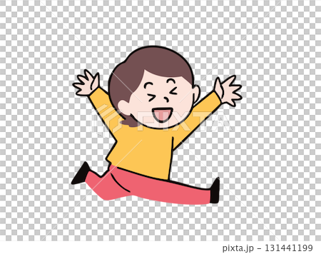A child running happily with his arms outstretched A child running happily with his arms outstretched 131441199