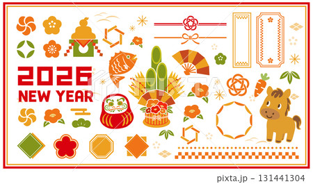 2026年正月のイラストコレクション 131441304