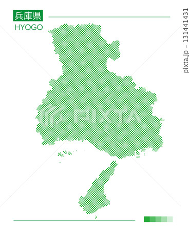 兵庫県・Hyogo（神戸市・Kobe）ドット地図 131441431