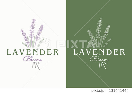 Lavender Flower Vector Logo, Minimalist and Elegant Design for Natural Products Lavender Flower Vector Logo, Minimalist and Elegant Design for Natural Products 131441444