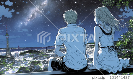 天の川を眺めている恋人たち 天の川を眺めている恋人たち 131441487