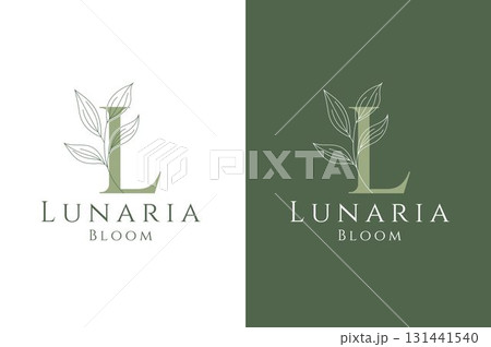 Minimalist Flower L Letter Logo with Line Design and Elegant for Natural and Organic Brands 131441540