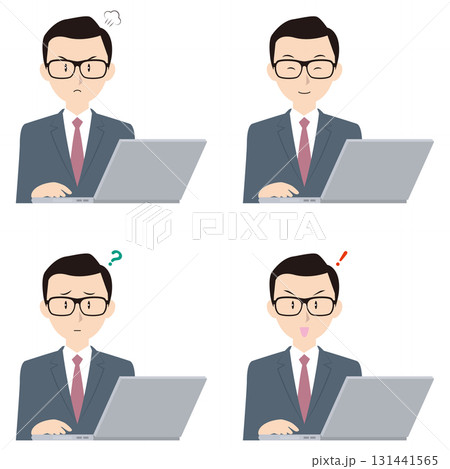 ノートPCと男性ビジネスマン② 131441565