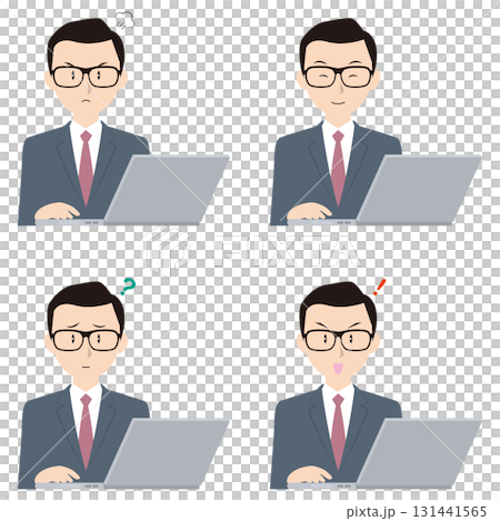 ノートPCと男性ビジネスマン② 131441565