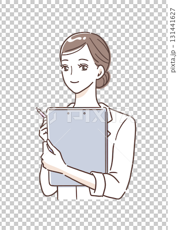一位女醫生拿著病歷的插畫素材 一位女醫生拿著病歷的插畫素材 131441627