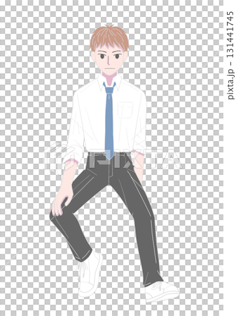 Sitting male student 131441745