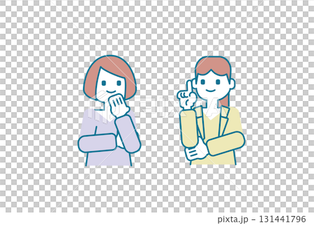 兩位女商人交談的插圖 131441796