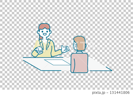 女性に資料を説明するビジネスウーマン 131441806