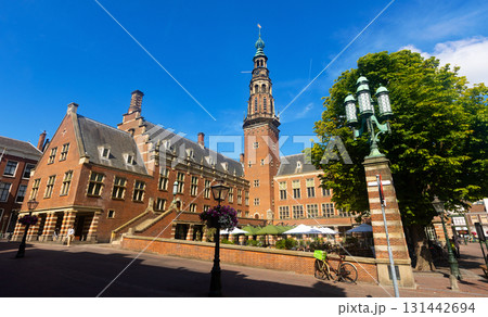 Building and tower of Leiden city hall in Leiden, Netherlands Building and tower of Leiden city hall in Leiden, Netherlands 131442694