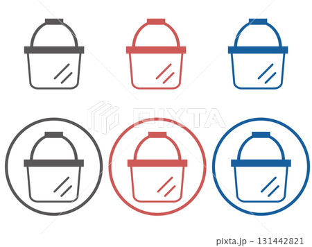 バケツのシンプルな線画アイコン バケツのシンプルな線画アイコン 131442821