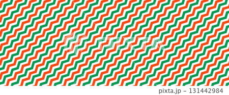 Candy cane zigzag seamless pattern. Red and green zig zag stripe repeated background. Christmas wrapping paper wallpaper. Xmas peppermint backdrop. Winter holiday gift lines print design. Vector 131442984
