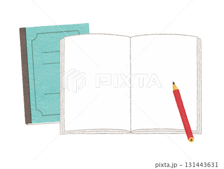 開いたノートと鉛筆・閉じたノートのイラスト(勉強・教育・文房具) 開いたノートと鉛筆・閉じたノートのイラスト(勉強・教育・文房具) 131443631