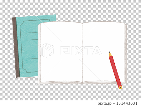 開いたノートと鉛筆・閉じたノートのイラスト(勉強・教育・文房具) 開いたノートと鉛筆・閉じたノートのイラスト(勉強・教育・文房具) 131443631