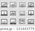 ノートパソコンでオンライン学習するアイコンセット 131443779