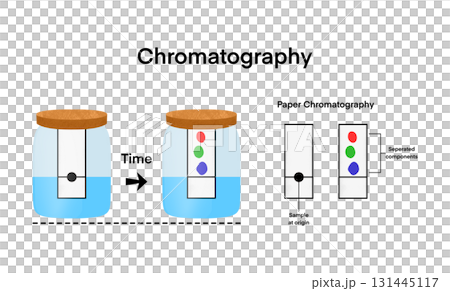 chromatography analytical method for the separation of a mixture into its individual components, Chromatography is a technique used to separate and analyze mixtures, infographic elements for design 131445117