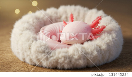 気持ちよさそうに眠っているウーパールーパー 131445224