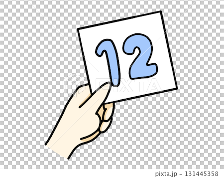 Hand holding a card 12 Hand holding a card 12 131445358