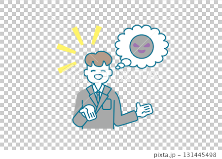 悪企みをするビジネスマンのイラスト 131445498
