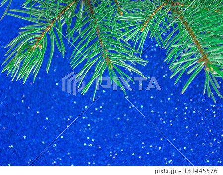 Christmas photo made of fir branches, Christmas background for the holiday Christmas photo made of fir branches, Christmas background for the holiday 131445576