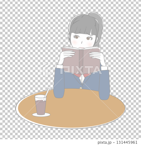 Female student reading a book worried 131445961