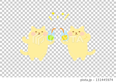 手繪插圖:一隻可愛的貓咪舉杯喝酒 手繪插圖:一隻可愛的貓咪舉杯喝酒 131445974